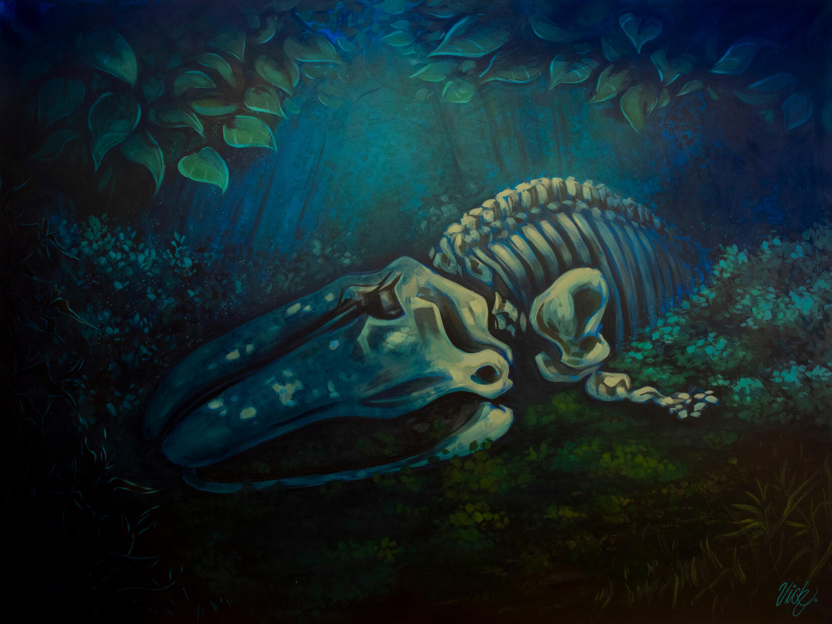 Far from home, acrylic on canvas, 2025, 36 x 48 inches