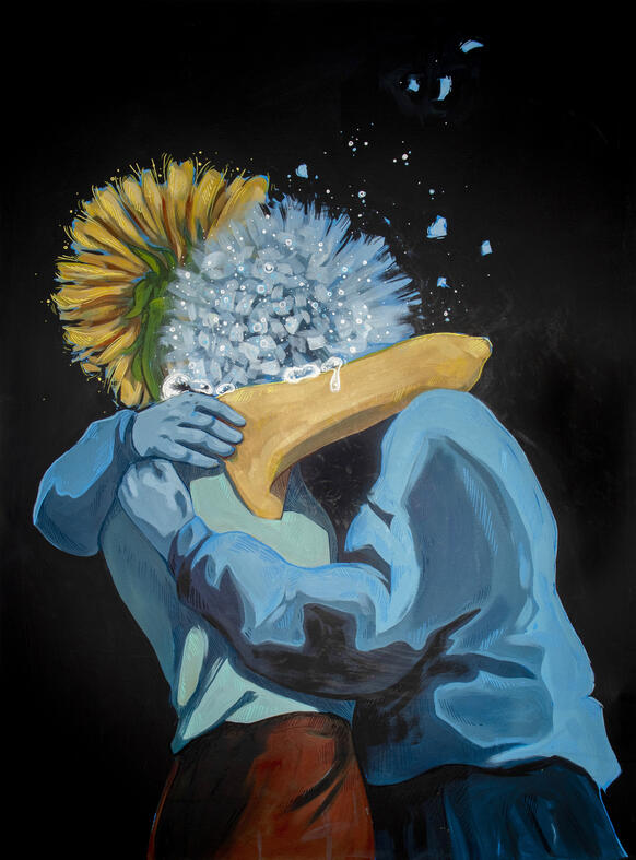 I&#39;m tired, acrylic on canvas, 2024, 40 x 30 inches