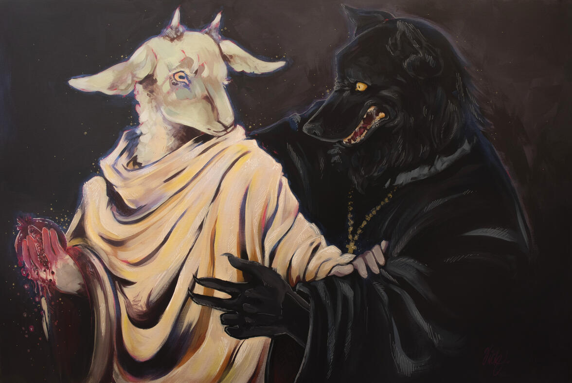 To my taste, acrylic on canvas, 2024, 24 x 36 inches