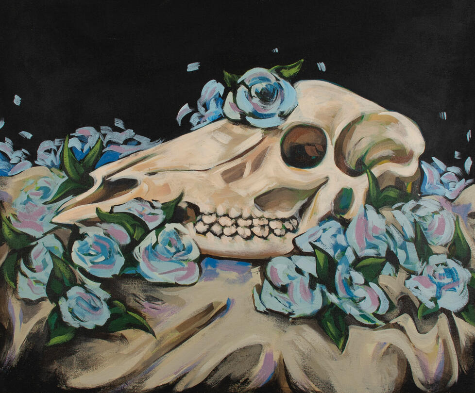 Skull, Acrylic on canvas, 2023