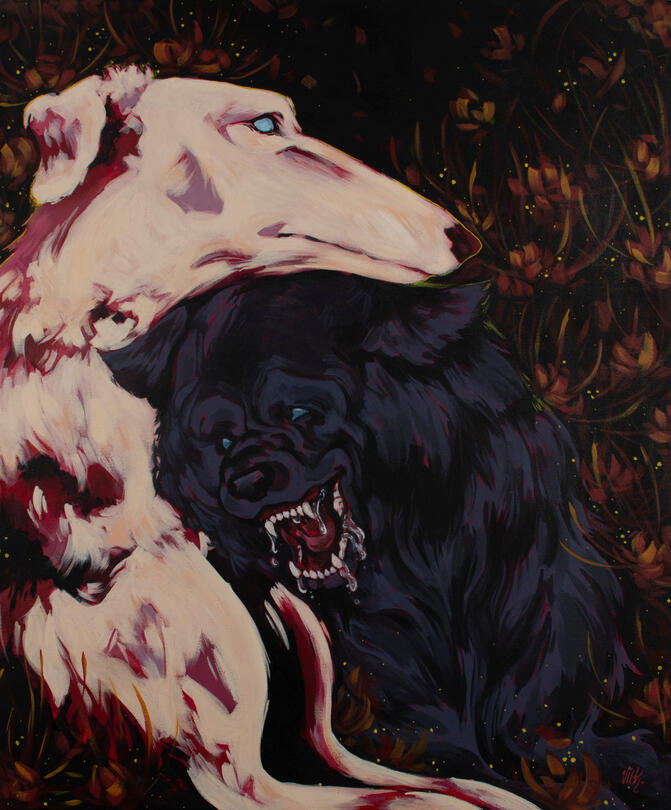 Resentment, acrylic on canvas, 2023, 30 x 36 inches