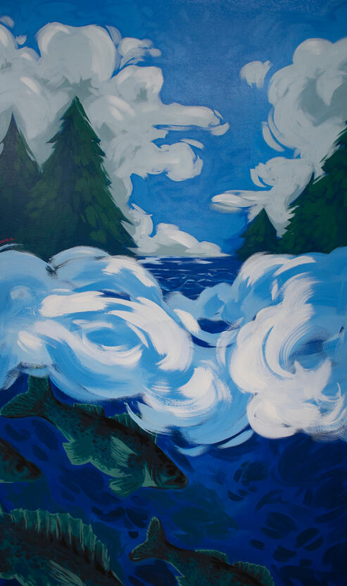 mural project, 2022, acrylic on canvas, 36 x 60 inches