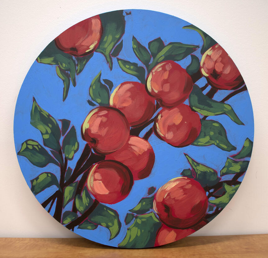 mural project apple test, 2022 acrylic on canvas,18x18 inches