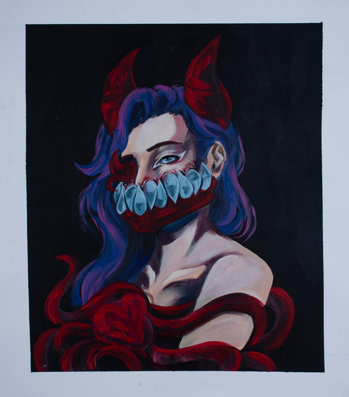 True self, acrylic on canvas, 2021, 19.5 x 22.5 inches