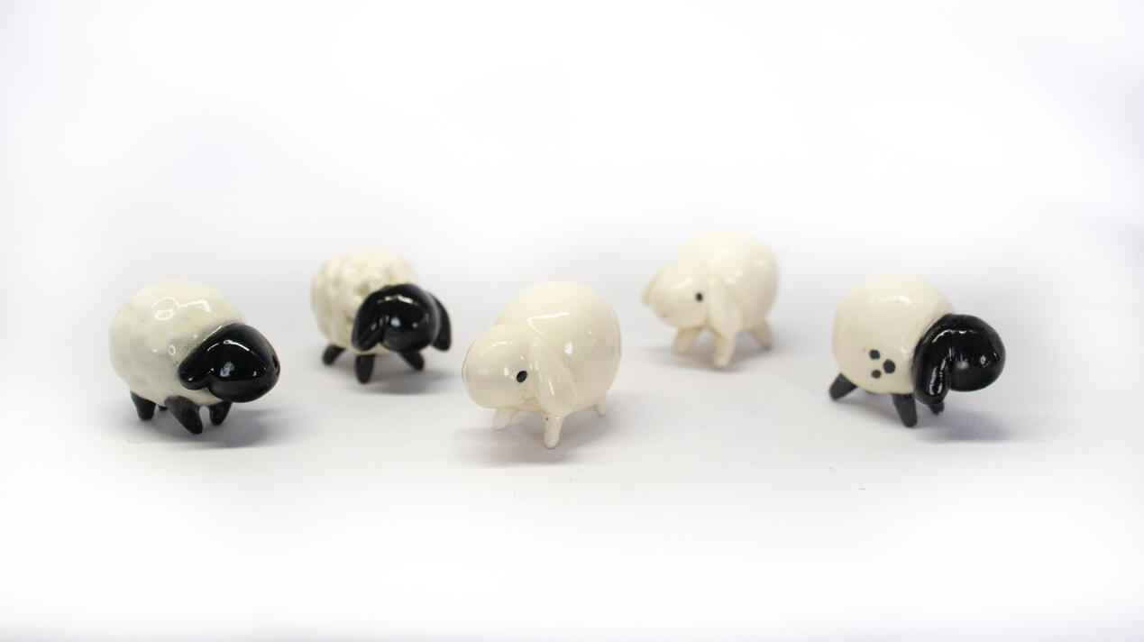 Sheep, ceramics, 2025, 1.5 x 1.5 inches