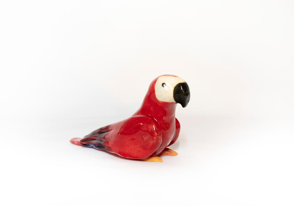 Parrot, ceramics, 2025, 1.5 x 3 inches 01