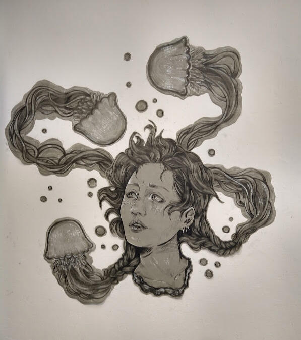 Another self portrait, pencil on paper, 2023, Aprox. 40 x 40 inches