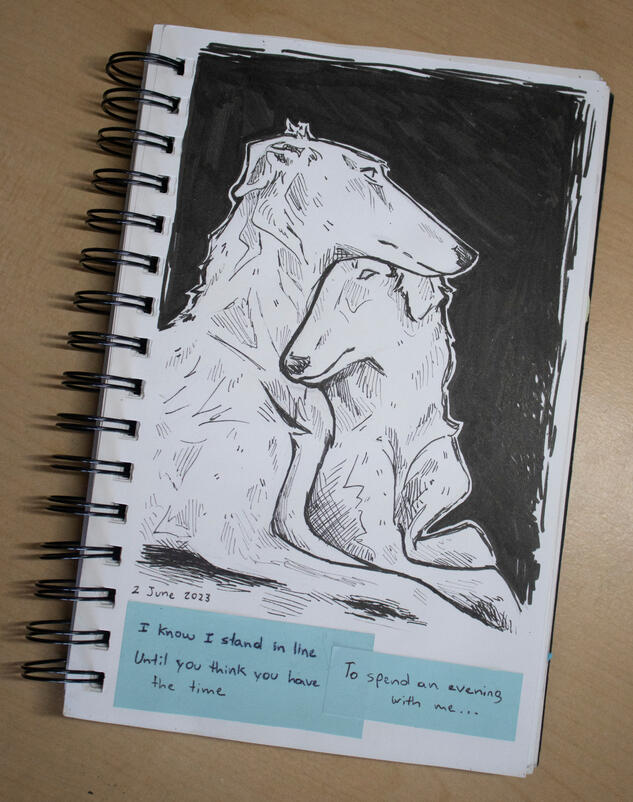 Something stupid, 2023, markers on paper