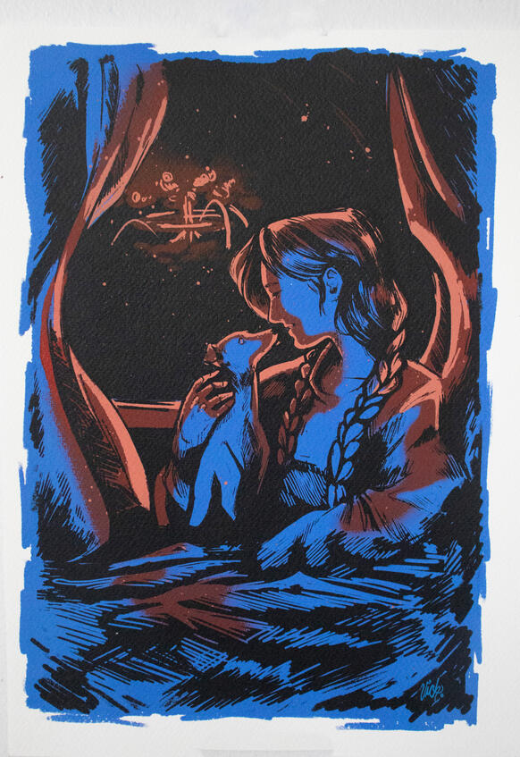 As the world caves in, screenprint on paper, 2024