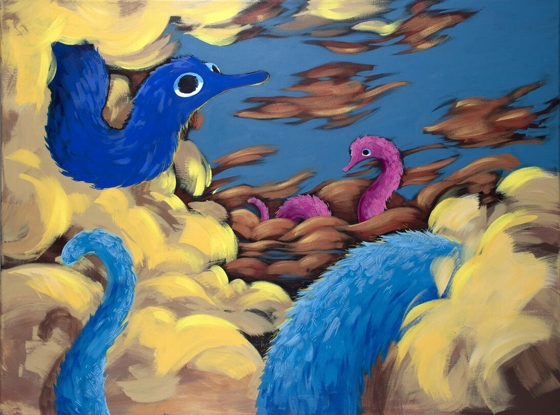 Their natural element, acrylic on canvas, 2022, 30 x 40 inches