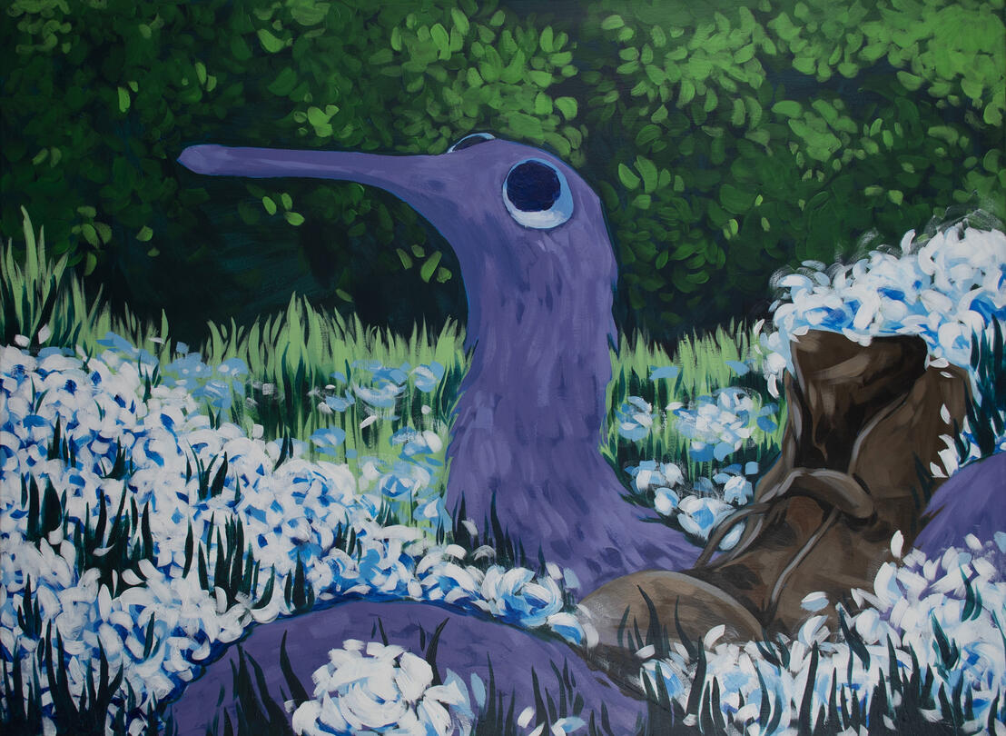 Welcome to the world little one, acrylic on canvas, 2022, 30 x 40 inches